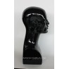 19 in H Glossy Black Featured Face Male Head Mannequin MH9-HB