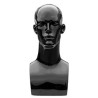 19 in H Glossy Black Featured Face Male Head Mannequin MH9-HB