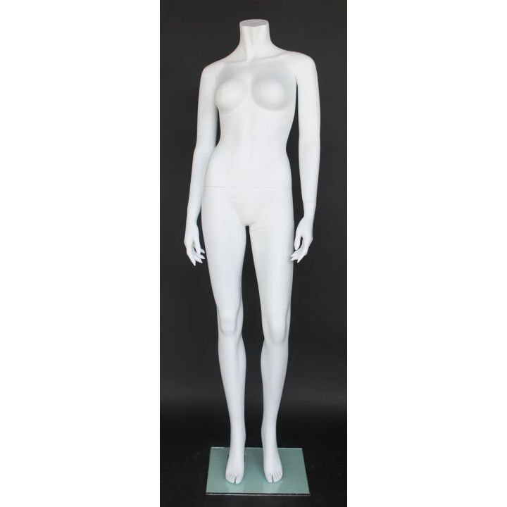 USED-STW105-WT - 5 ft 4 in Headless Full Body Female Mannequin Matte White