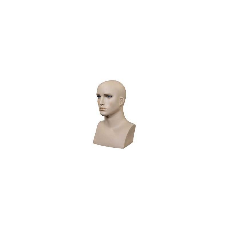 16 in H Skin tone color Face Makeup Male Head Mannequin MH7-FT