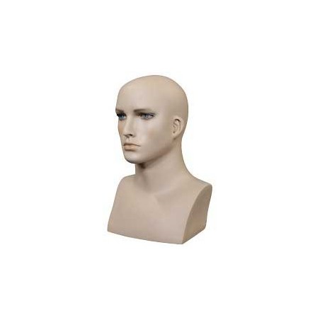 16 in H Skin tone color Face Makeup Male Head Mannequin MH7-FT