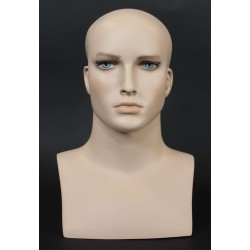 16 in H Skin tone color Face Makeup Male Head Mannequin MH7-FT