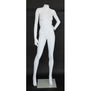 USED-STW115-WT - Matte White Headless Female Mannequin Left Hand on Hip
