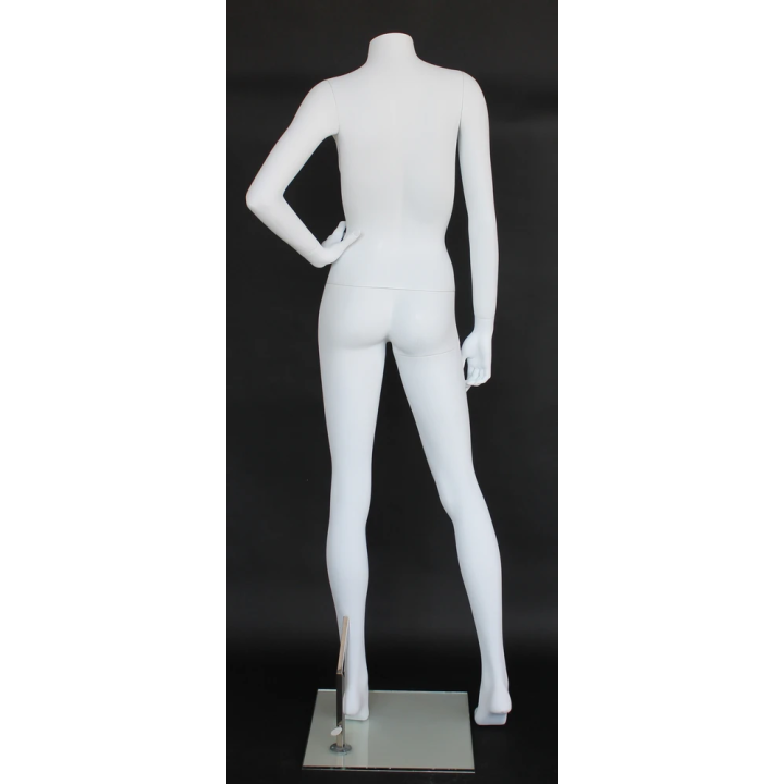 USED-STW115-WT - Matte White Headless Female Mannequin Left Hand on Hip