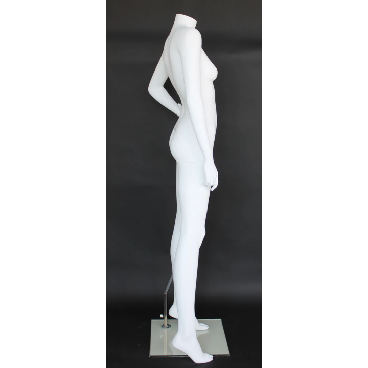 USED-STW115-WT - Matte White Headless Female Mannequin Left Hand on Hip