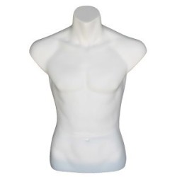 27 in H Full Round Male Torso Display Form mannequin  MT15-WT