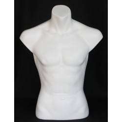 27 in H Full Round Male Torso Display Form mannequin  MT15-WT