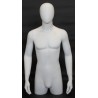 43 in H Matte White Egg Head Male Torso Mannequin With Arms MT4E-WT