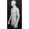 43 in H Matte White Egg Head Male Torso Mannequin With Arms MT4E-WT