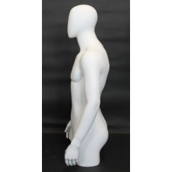 43 in H Matte White Egg Head Male Torso Mannequin With Arms MT4E-WT