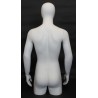 43 in H Matte White Egg Head Male Torso Mannequin With Arms MT4E-WT