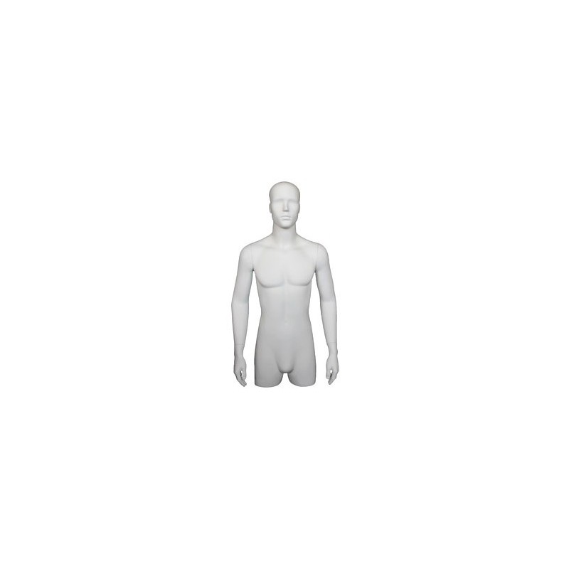 43 in H White Abstract Face Head Male Torso Mannequin With Arms MT5E-WT