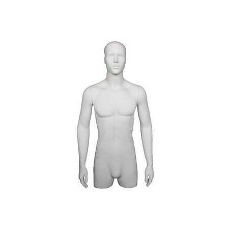 43 in H White Abstract Face Head Male Torso Mannequin With Arms MT5E-WT