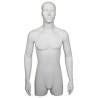 43 in H White Abstract Face Head Male Torso Mannequin With Arms MT5E-WT