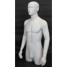 43 in H White Abstract Face Head Male Torso Mannequin With Arms MT5E-WT