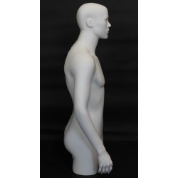 43 in H White Abstract Face Head Male Torso Mannequin With Arms MT5E-WT