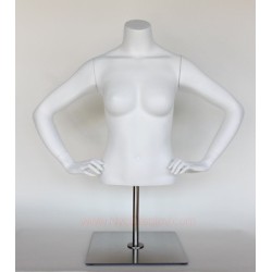 46 in H Female Torso mannequin with Bent Arms and Base FT7-WM