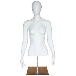 4 ft H Egg Head Female Torso mannequin with Arms and Base FT6E-WM