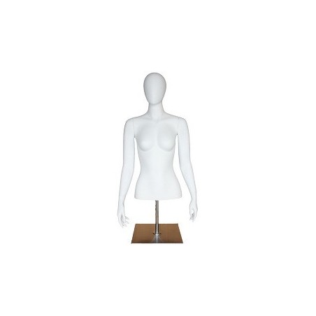 4 ft H Egg Head Female Torso mannequin with Arms and Base FT6E-WM