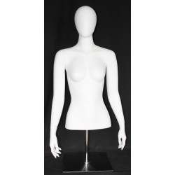 4 ft H Egg Head Female Torso mannequin with Arms and Base FT6E-WM