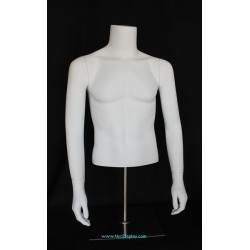 46 in H Male Torso mannequin with Arms and Metal Base MT66-WM