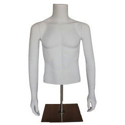 46 in H Male Torso mannequin with Arms and Metal Base MT66-WM