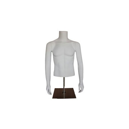 46 in H Male Torso mannequin with Arms and Metal Base MT66-WM