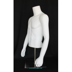 46 in H Male Torso mannequin with Arms and Metal Base MT66-WM