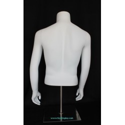 46 in H Male Torso mannequin with Arms and Metal Base MT66-WM