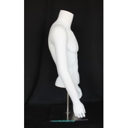 46 in H Male Torso mannequin with Arms and Metal Base MT66-WM