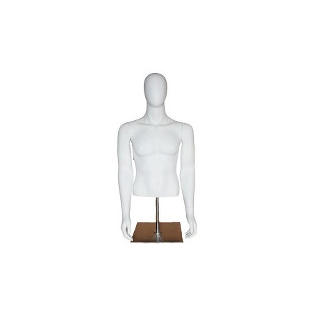 4 ft H Egg Head Male Torso mannequin with Arms Metal Base MT66E-WM