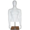 4 ft H Egg Head Male Torso mannequin with Arms Metal Base MT66E-WM