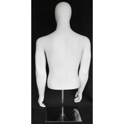 4 ft H Egg Head Male Torso mannequin with Arms Metal Base MT66E-WM