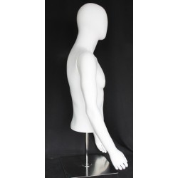 4 ft H Egg Head Male Torso mannequin with Arms Metal Base MT66E-WM