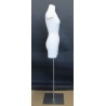 Size 4 White Female 3Q Dress form mannequin Metal Base BF4-WM