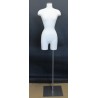 Size 4 White Female 3Q Dress form mannequin Metal Base BF4-WM