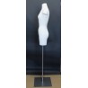 Size 4 White Female 3Q Dress form mannequin Metal Base BF4-WM