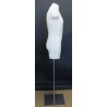 Size L White Male 3Q Body form mannequin Metal Neck Base MDF4-WM