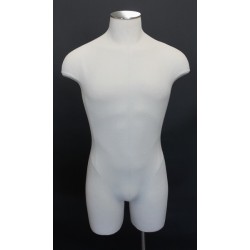 Size L White Male 3Q Body form mannequin Metal Neck Base MDF4-WM