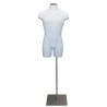 Size L White Male 3Q Body form mannequin Metal Neck Base MDF4-WM