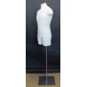 Size L White Male 3Q Body form mannequin Metal Neck Base MDF4-WM