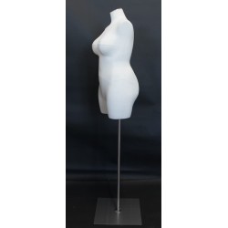 Size 16/18 PLUS SIZE White Female 3Q Dress form mannequin BF16-WM