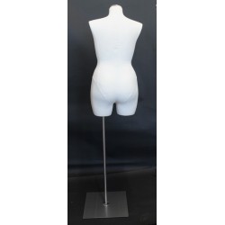 Size 16/18 PLUS SIZE White Female 3Q Dress form mannequin BF16-WM