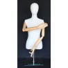 Female Half Body mannequin with wooden Arms Metal Base BFWH-1SM