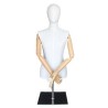 Female Half Body mannequin with wooden Arms Metal Base BFWH-1SM