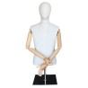 Male Half Body mannequin with wooden Arms Metal Base BFMH-1SM