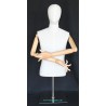 Male Half Body mannequin with wooden Arms Metal Base BFMH-1SM