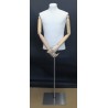 Male Half Body mannequin with wooden Arms Floor Metal Base BFMH-1WM