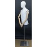 Male Half Body mannequin with wooden Arms Floor Metal Base BFMH-1WM