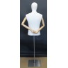 Male Half Body mannequin with wooden Arms Floor Metal Base BFMH-1WM